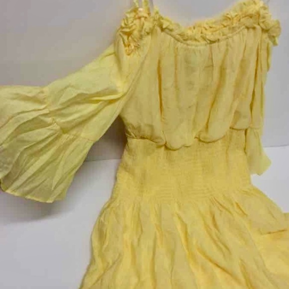 NWT Fit and Flare On/Off Shoulder Flare 3/4 Sleeve Smocked Waist Tiered Dress - Picture 5 of 9